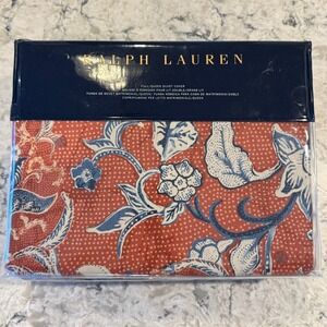 Ralph Lauren Duvet Cover Full Queen Orange Mirabelle Floral Cotton $375‎
